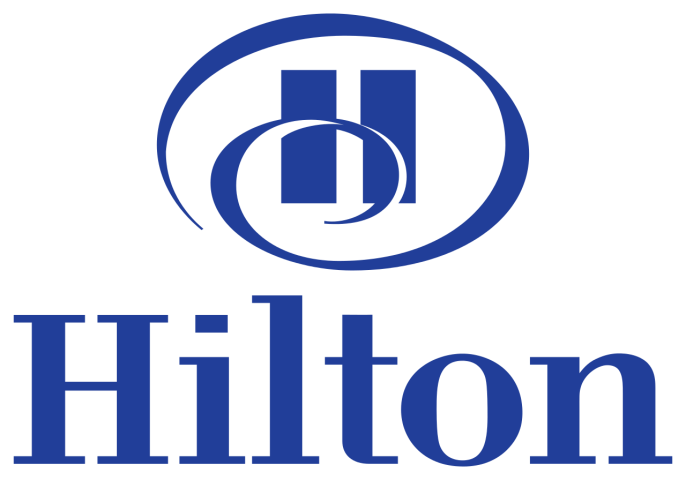 Logo of Hotel Hilton in blue color