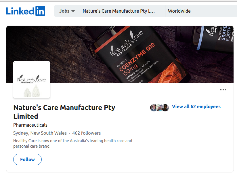 Social Media Page of Naturecare
